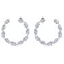 4 3/4 Carat Lab Grown Diamond Hoop Earrings In 14 Karat White Gold, 3/4 Inch Image-3