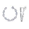 4 3/4 Carat Lab Grown Diamond Hoop Earrings In 14 Karat White Gold, 3/4 Inch Image-4