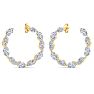 4 3/4 Carat Lab Grown Diamond Hoop Earrings In 14 Karat Yellow Gold, 3/4 Inch Image-2