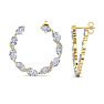 4 3/4 Carat Lab Grown Diamond Hoop Earrings In 14 Karat Yellow Gold, 3/4 Inch Image-4