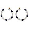 4 3/4 Carat Sapphire and Lab Grown Diamond Hoop Earrings In 14 Karat Yellow Gold Image-3