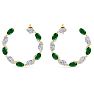 4 3/4 Carat Emerald and Lab Grown Diamond Hoop Earrings In 14 Karat Yellow Gold Image-3