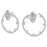 6 Carat Lab Grown Diamond Hoop Earrings In 14 Karat White Gold, 1 1/3 Inches Image-1