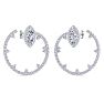 6 Carat Lab Grown Diamond Hoop Earrings In 14 Karat White Gold, 1 1/3 Inches Image-2