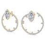 6 Carat Lab Grown Diamond Hoop Earrings In 14 Karat Yellow Gold, 1 1/3 Inches Image-1