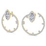 6 Carat Lab Grown Diamond Hoop Earrings In 14 Karat Yellow Gold, 1 1/3 Inches Image-1