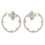 6 Carat Lab Grown Diamond Hoop Earrings In 14 Karat Yellow Gold, 1 1/3 Inches Image-2