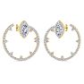 6 Carat Lab Grown Diamond Hoop Earrings In 14 Karat Yellow Gold, 1 1/3 Inches Image-2