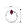 6 Carat Ruby and Lab Grown Diamond Hoop Earrings In 14 Karat White Gold Image-5