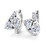 1 1/2 Carat Lab Grown Diamond Hoop Earrings In 14 Karat White Gold, 1/2 Inch Image-1