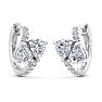 1 1/2 Carat Lab Grown Diamond Hoop Earrings In 14 Karat White Gold, 1/2 Inch Image-2