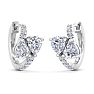 1 1/2 Carat Lab Grown Diamond Hoop Earrings In 14 Karat White Gold, 1/2 Inch Image-2