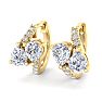 1 1/2 Carat Lab Grown Diamond Hoop Earrings In 14 Karat Yellow Gold, 1/2 Inch Image-1