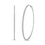 HUGE 2 Carat Lab Grown Diamond Hoop Earrings In 14K White Gold, 2 1/4 Inches Image-1