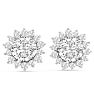 5 Carat Lab Grown Diamond Halo Stud Earrings In 14 Karat White Gold, 2 Carat Center Diamond! Image-2