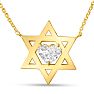 Star of David Necklace With 3/4 Carat Heart Shape Lab Grown Diamond In 14K Yellow Gold,  Image-1