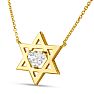 Star of David Necklace With 3/4 Carat Heart Shape Lab Grown Diamond In 14K Yellow Gold,  Image-2