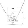 Star of David Necklace With 3/4 Carat Heart Shape Lab Grown Diamond In 14K White Gold, 16-18 Inches Image-5
