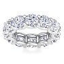 9 Carat Round Lab Grown Diamond Eternity Ring In 14 Karat White Gold, Ring Size 6.5 Image-1