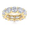 8 1/4 Carat Round Lab Grown Diamond Eternity Ring In 14 Karat Yellow Gold, Ring Size 4 Image-1