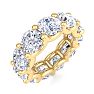 8 1/4 Carat Round Lab Grown Diamond Eternity Ring In 14 Karat Yellow Gold, Ring Size 4 Image-2