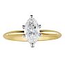 Cheap Engagement Rings, 1/4 Carat Marquise Diamond Solitaire Ring In 10K Yellow Gold Image-1