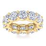 9 Carat Round Lab Grown Diamond Eternity Ring In 14 Karat Yellow Gold, Ring Size 5.5 Image-1