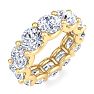 9 Carat Round Lab Grown Diamond Eternity Ring In 14 Karat Yellow Gold, Ring Size 6 Image-2