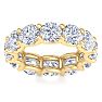 9 Carat Round Lab Grown Diamond Eternity Ring In 14 Karat Yellow Gold, Ring Size 7 Image-1
