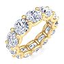 9 Carat Round Lab Grown Diamond Eternity Ring In 14 Karat Yellow Gold, Ring Size 7 Image-2
