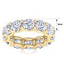 9 Carat Round Lab Grown Diamond Eternity Ring In 14 Karat Yellow Gold, Ring Size 7 Image-4