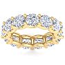 9 3/4 Carat Round Lab Grown Diamond Eternity Ring In 14 Karat Yellow Gold, Ring Size 8 Image-1