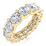 9 3/4 Carat Round Lab Grown Diamond Eternity Ring In 14 Karat Yellow Gold, Ring Size 8 Image-2