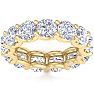 9 3/4 Carat Round Lab Grown Diamond Eternity Ring In 14 Karat Yellow Gold, Ring Size 9 Image-1
