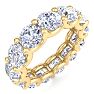 9 3/4 Carat Round Lab Grown Diamond Eternity Ring In 14 Karat Yellow Gold, Ring Size 9 Image-2