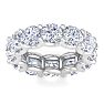 9 Carat Round Lab Grown Diamond Eternity Ring In Platinum, Ring Size 5.5 Image-1