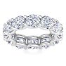 9 3/4 Carat Round Lab Grown Diamond Eternity Ring In Platinum, Ring Size 7.5 Image-1