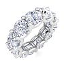 11 Carat Round Lab Grown Diamond Eternity Ring In 14 Karat White Gold, Ring Size 5 Image-2