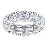 12 Carat Round Lab Grown Diamond Eternity Ring In 14 Karat White Gold, Ring Size 5.5 Image-1