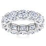 12 Carat Round Lab Grown Diamond Eternity Ring In 14 Karat White Gold, Ring Size 7.5 Image-1