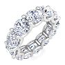 12 Carat Round Lab Grown Diamond Eternity Ring In 14 Karat White Gold, Ring Size 7.5 Image-2