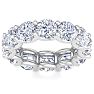 13 Carat Round Lab Grown Diamond Eternity Ring In 14 Karat White Gold, Ring Size 8.5 Image-1