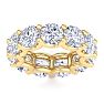 11 Carat Round Lab Grown Diamond Eternity Ring In 14 Karat Yellow Gold, Ring Size 4 Image-1