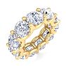 11 Carat Round Lab Grown Diamond Eternity Ring In 14 Karat Yellow Gold, Ring Size 4 Image-2