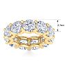 11 Carat Round Lab Grown Diamond Eternity Ring In 14 Karat Yellow Gold, Ring Size 4 Image-4