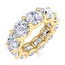 11 Carat Round Lab Grown Diamond Eternity Ring In 14 Karat Yellow Gold, Ring Size 5 Image-2