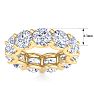 12 Carat Round Lab Grown Diamond Eternity Ring In 14 Karat Yellow Gold, Ring Size 5.5 Image-4