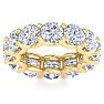 12 Carat Round Lab Grown Diamond Eternity Ring In 14 Karat Yellow Gold, Ring Size 6.5 Image-1