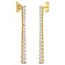 1/2 Carat Diamond Bar Earrings In 14 Karat Yellow Gold Image-4