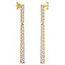 1 Carat Diamond Bar Earrings In 14 Karat Yellow Gold Image-4
